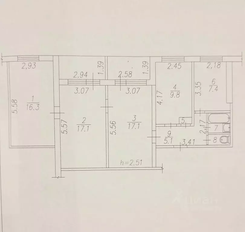 4-к кв. Кемеровская область, Новокузнецк ул. Кирова, 99 (77.0 м) - Фото 1