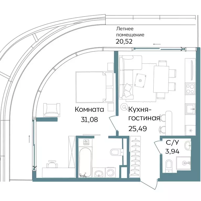 2-комнатная квартира: Республика Крым, Саки, курортный кластер Темпо ... - Фото 1