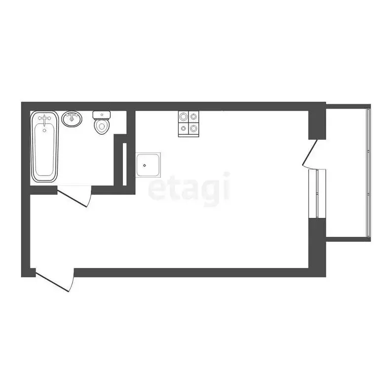 Квартира-студия: Тюмень, Велижанская улица, 66к1 (25.6 м) - Фото 0