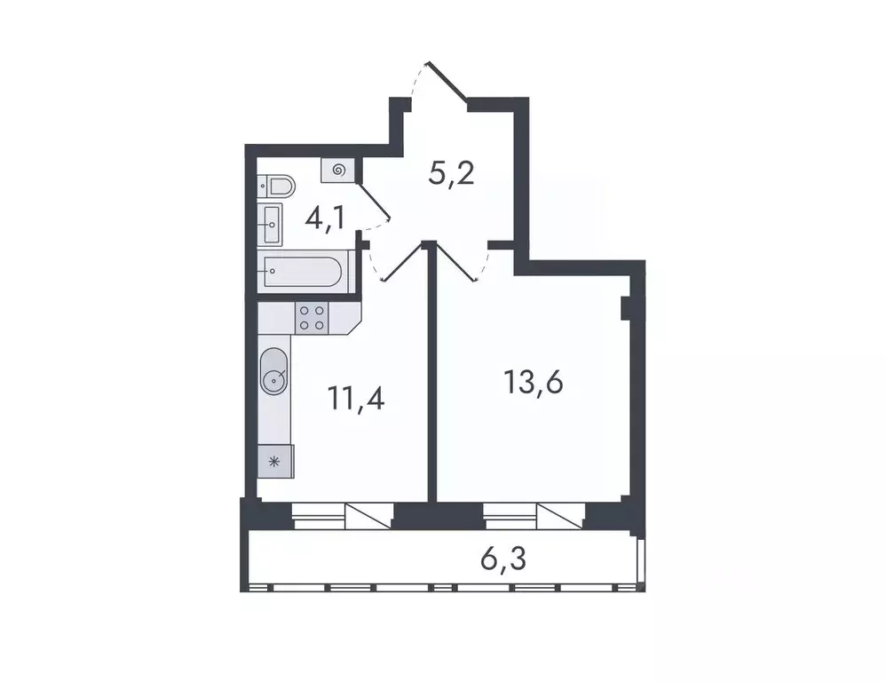 1-к кв. Кировская область, Киров ул. Чистопрудненская, 13 (40.6 м) - Фото 0