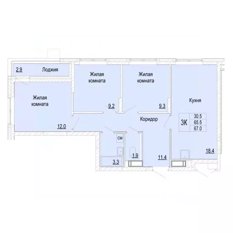 3-к кв. Нижегородская область, Нижний Новгород Кузнечиха Город жилой ... - Фото 0