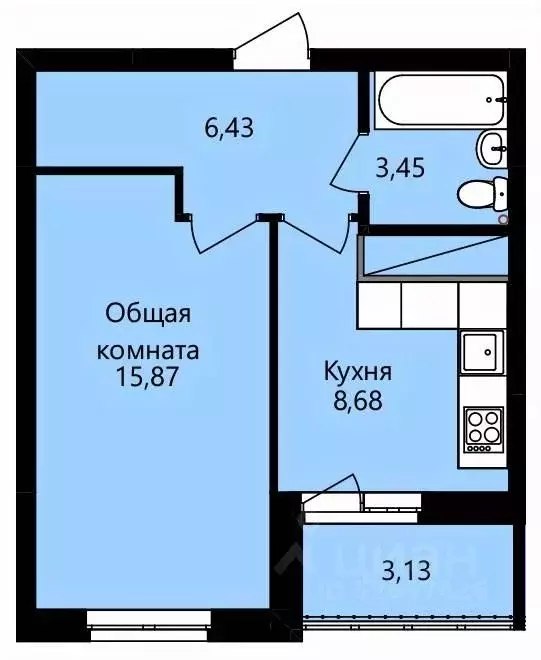 1-к кв. Мордовия, Саранск ул. Юрия Святкина, 14 (36.0 м) - Фото 0