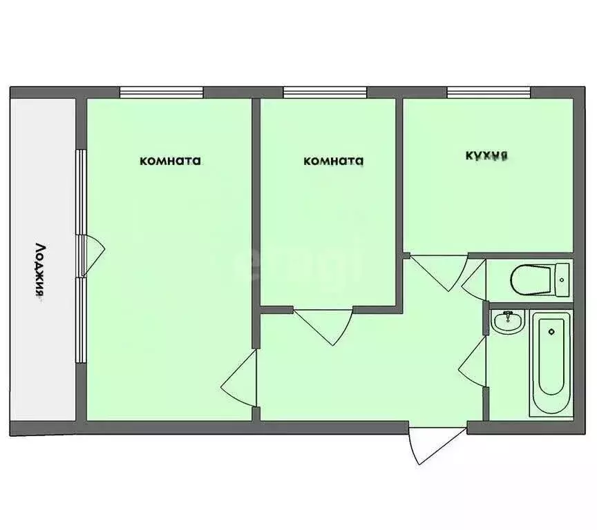 2-комнатная квартира: Казань, улица Николая Ершова, 62Вк1 (50.1 м) - Фото 1