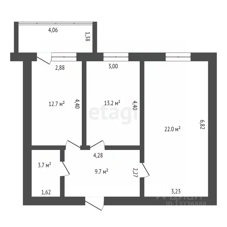 2-к кв. Амурская область, Благовещенск Краснофлотская ул., 77 (63.0 м) - Фото 2