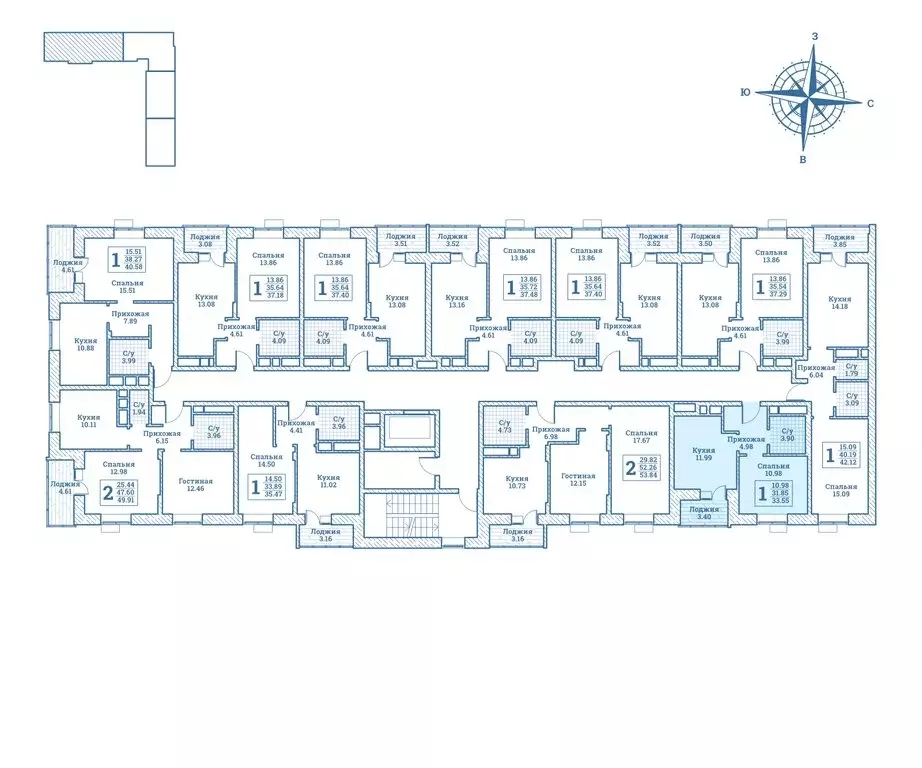 1-комнатная квартира: посёлок городского типа Монино, жилой комплекс ... - Фото 2