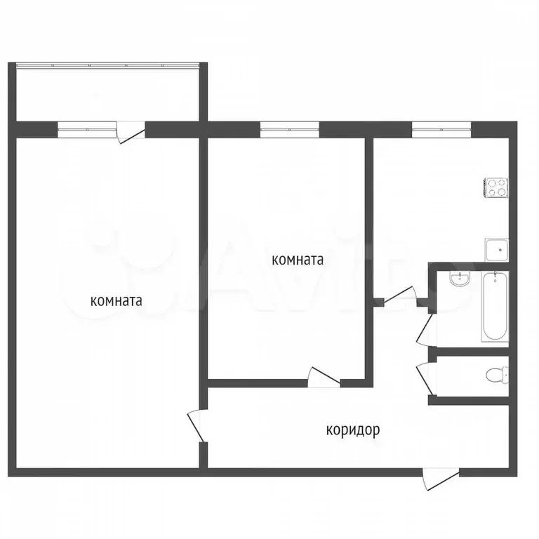 2-к. квартира, 39 м, 5/5 эт. - Фото 0