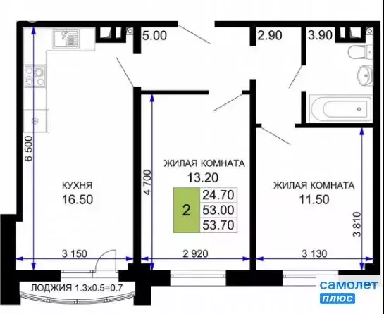 2-комнатная квартира: Анапа, Межсанаторный проезд, 20лит6 (53.7 м) - Фото 1