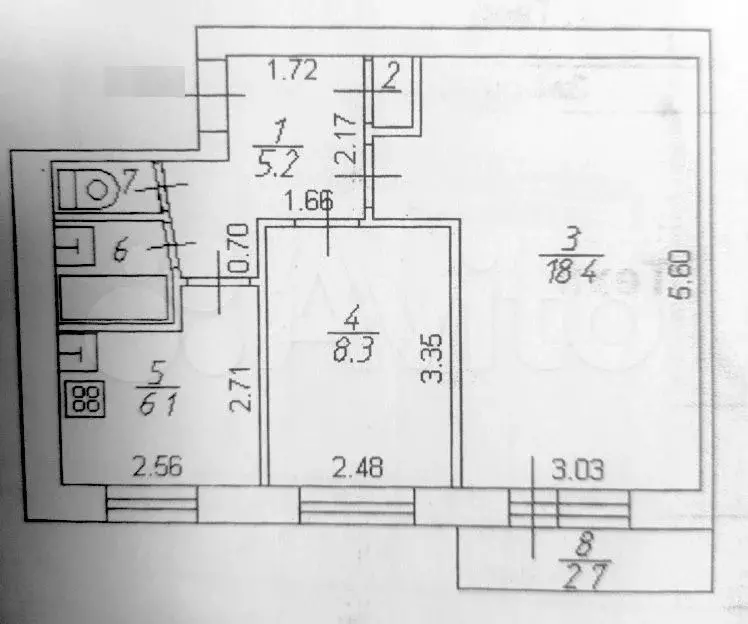 2-к. квартира, 41,3 м, 3/5 эт. - Фото 0