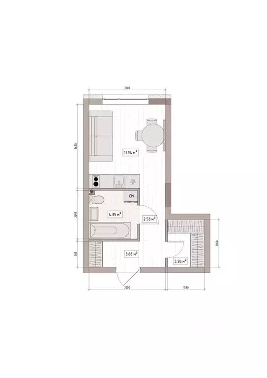 Студия Кемеровская область, Кемерово Уютный Квартал жилой комплекс ... - Фото 1