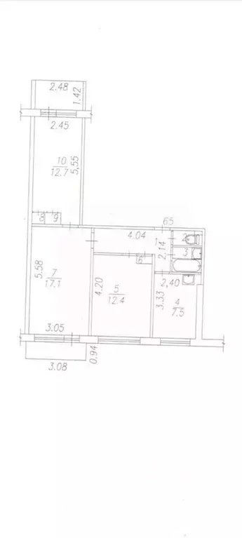 3-к кв. Кемеровская область, Новокузнецк ул. Ленина, 28 (60.0 м) - Фото 2