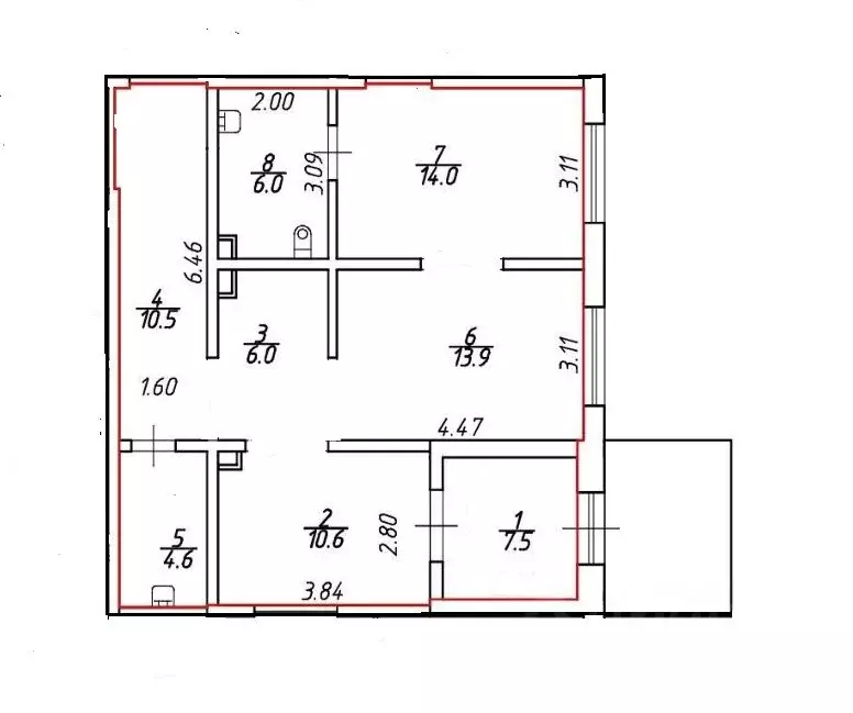 Помещение свободного назначения в Санкт-Петербург наб. Реки Каменки, ... - Фото 2