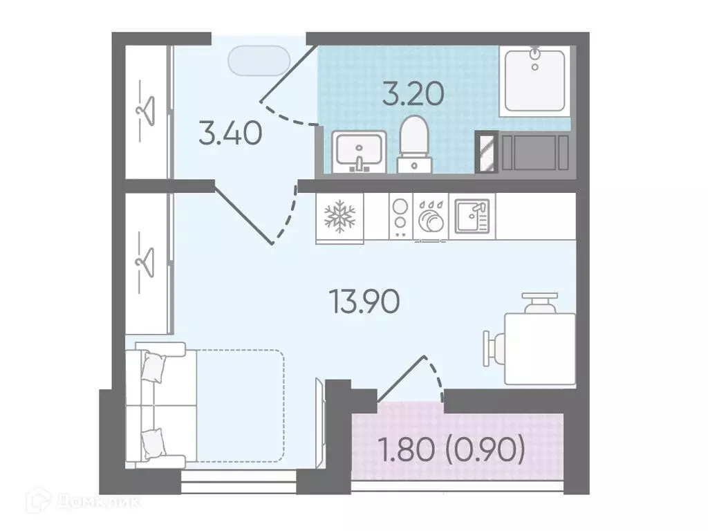 Продаётся квартира-студия, 21.4 м - Фото 0