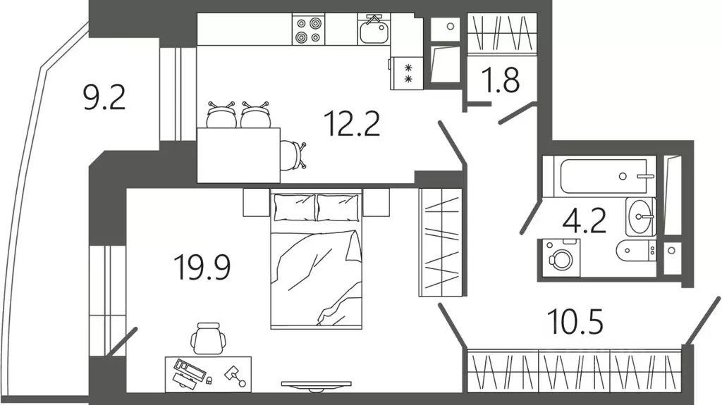 1-к кв. Московская область, Подольск Климовск мкр, ул. Советская, 18к2 ... - Фото 1
