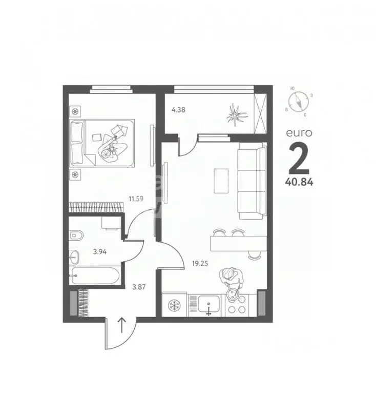 1-к кв. Липецкая область, Липецк ул. Механизаторов, 15А (40.9 м) - Фото 1