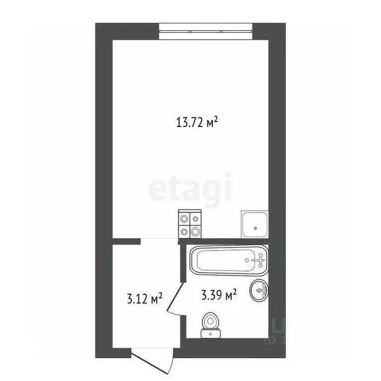 Студия Белгородская область, Белгород Донецкая ул., 79Ак3 (20.3 м) - Фото 2
