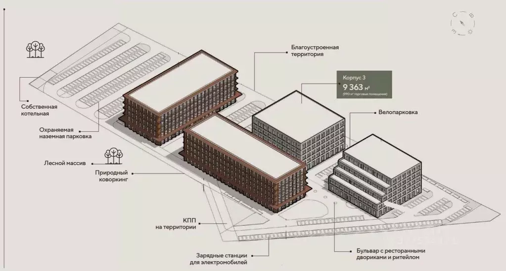 Офис в Москва № 19 кв-л, 1с2 (9363 м) - Фото 1