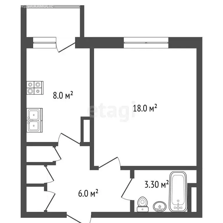 1-комнатная квартира: Новый Уренгой, район Северная Жилая Часть, ... - Фото 1