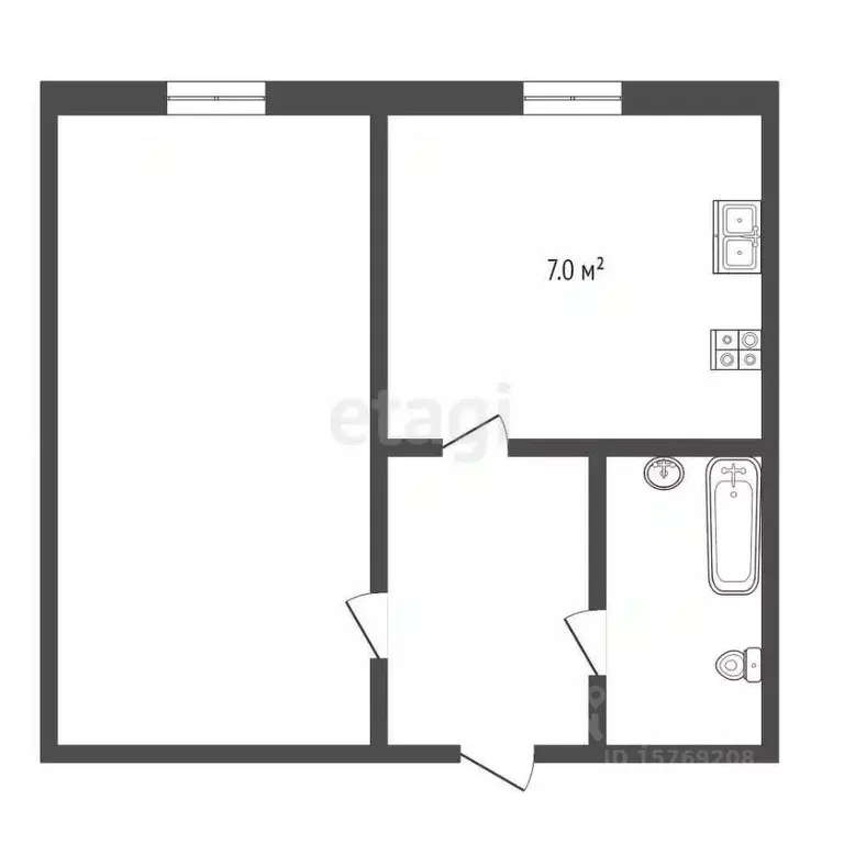 1-к кв. Коми, Сыктывкар Ярославская ул., 5 (26.0 м) - Фото 1