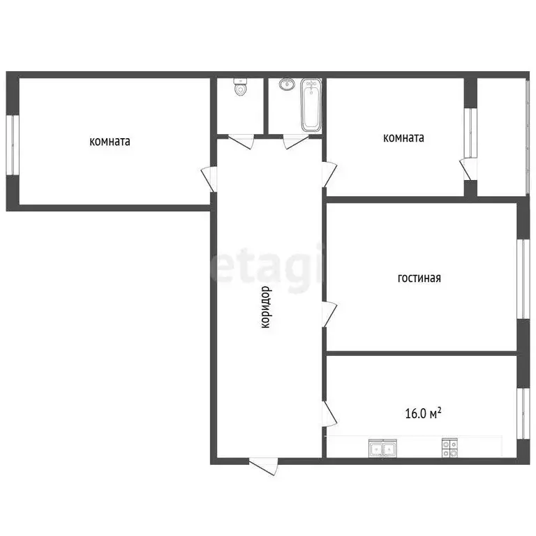 3-комнатная квартира: Самара, Некрасовская улица, 77 (65 м) - Фото 1