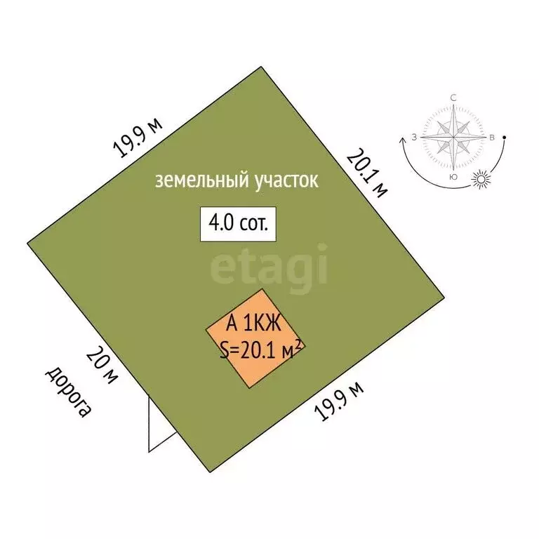 Дом в Тюмень, территория СОСН Колос-1, Студенческая улица (20.1 м) - Фото 1