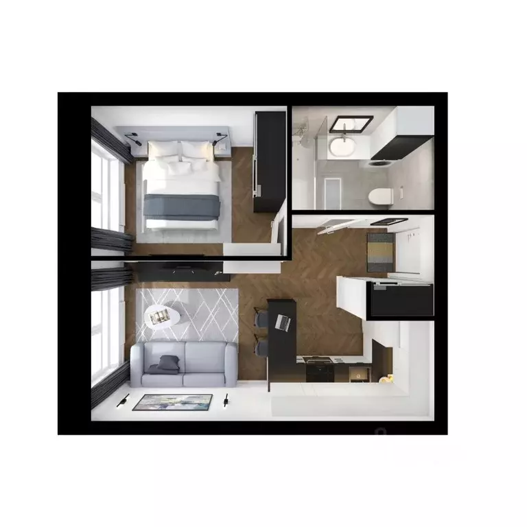 1-к кв. Татарстан, Казань ул. Анаса Тазетдинова, 1к9 (32.8 м) - Фото 2