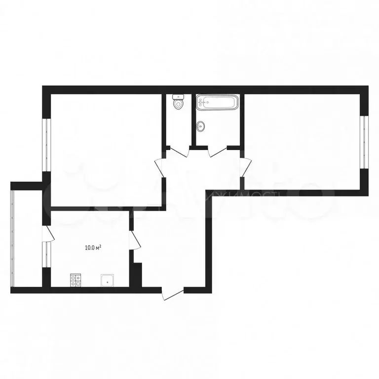 2-к. квартира, 51 м, 8/9 эт. - Фото 0