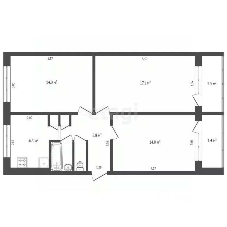 3-к кв. Мордовия, Саранск ул. Веселовского, 27 (64.0 м) - Фото 1