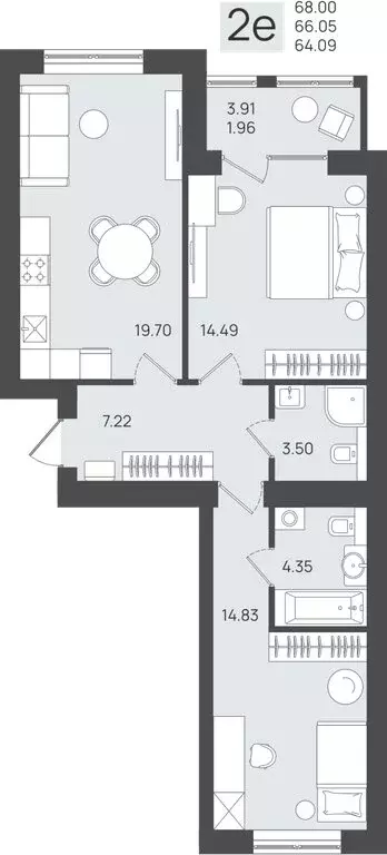 Квартира-студия: Калининградская область, Пионерский (66.05 м) - Фото 1