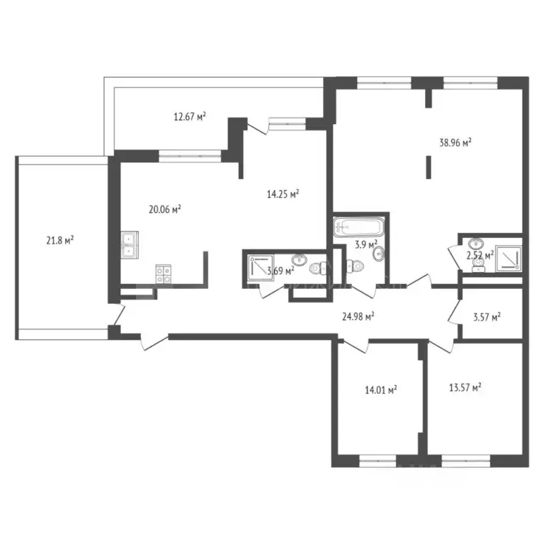 3-к кв. Тюменская область, Тюмень ул. Тимофея Кармацкого, 3 (139.5 м) - Фото 2