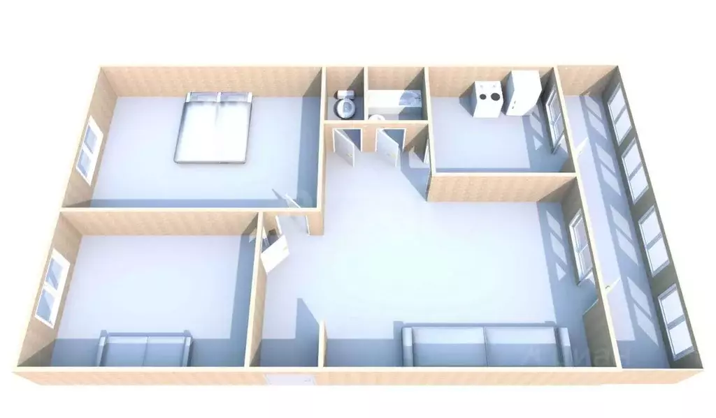 3-к кв. Сахалинская область, Долинский городской округ, с. Быков ул. ... - Фото 2