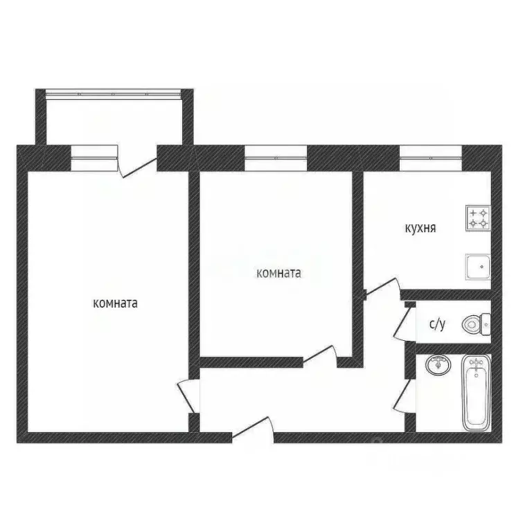 2-к кв. Курганская область, Курган ул. Чапаева, 21 (50.4 м) - Фото 0