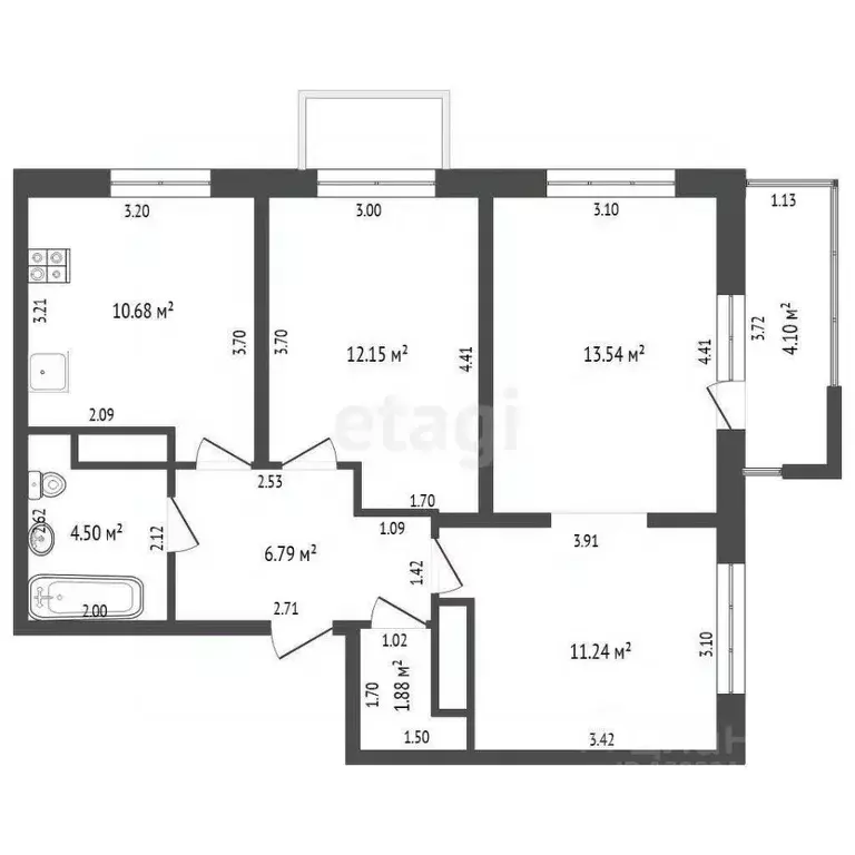 3-к кв. Тюменская область, Тюмень ул. Фармана Салманова, 23 (60.1 м) - Фото 2