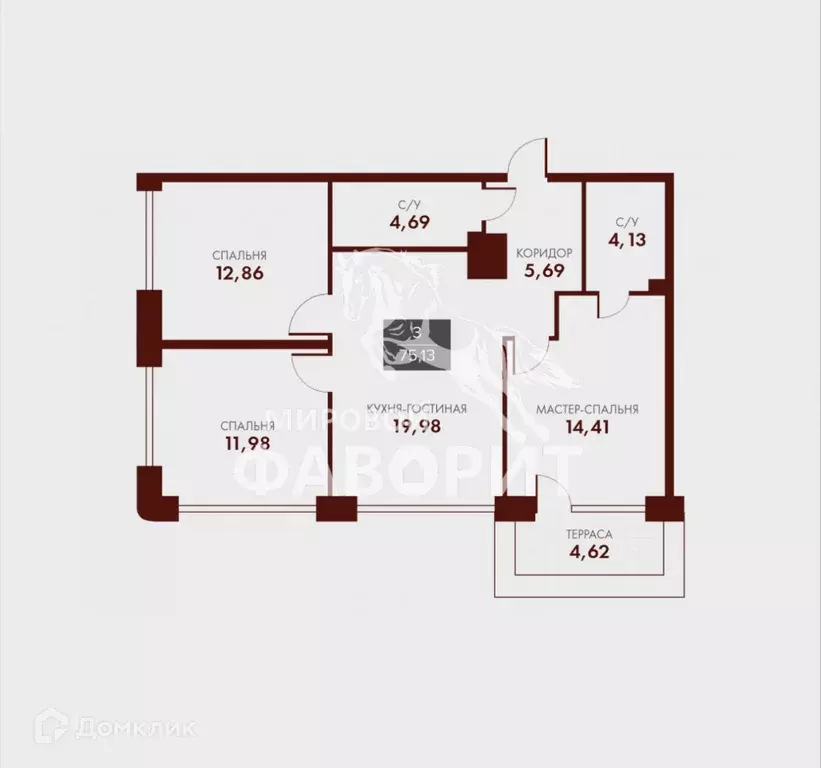 Продаётся 3-к квартира, 75.13 м - Фото 0
