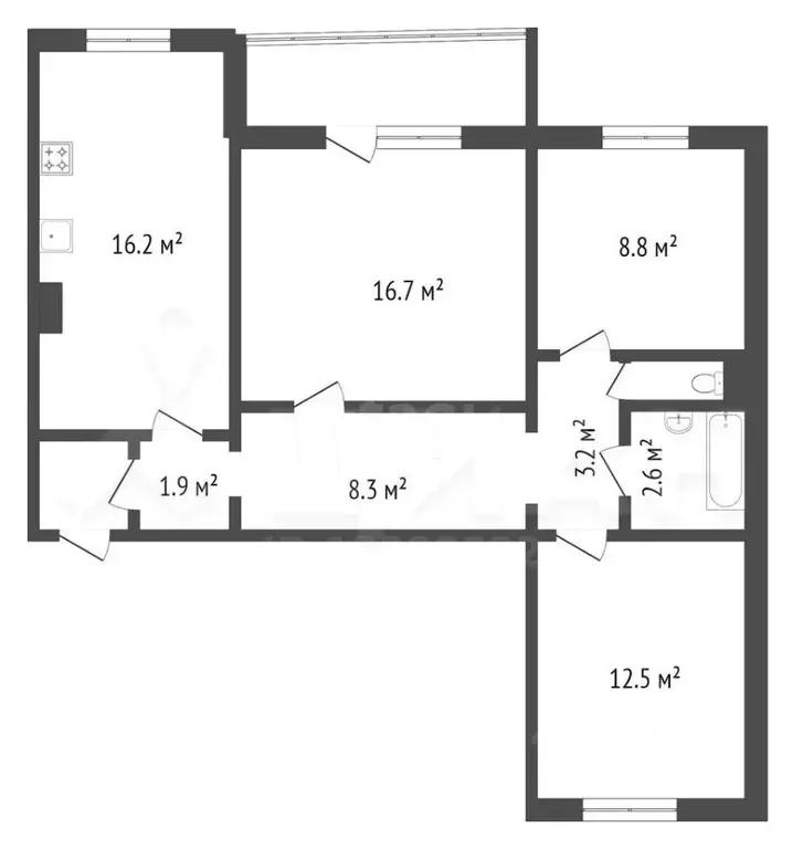 3-к кв. Красноярский край, Красноярск Северный проезд, 4 (72.0 м) - Фото 2