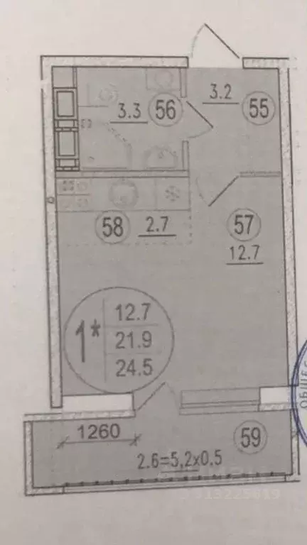 Студия Ростовская область, Ростов-на-Дону пер. Чаленко, 11 (22.0 м) - Фото 0