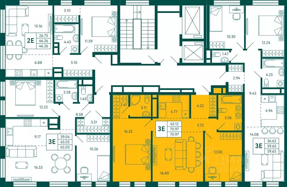 2-к кв. Башкортостан, Уфа Зеленая Роща жилрайон, Терле Парк жилой ... - Фото 2