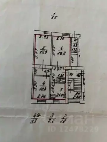 3-к кв. Санкт-Петербург ул. Бабушкина, 61 (61.7 м) - Фото 1