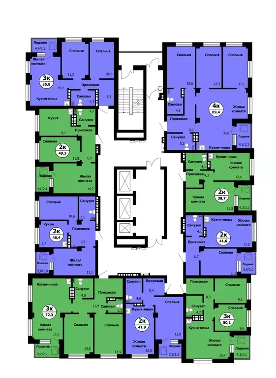 2-к кв. Красноярский край, Красноярск Лесопарковая ул., 43 (54.9 м) - Фото 2