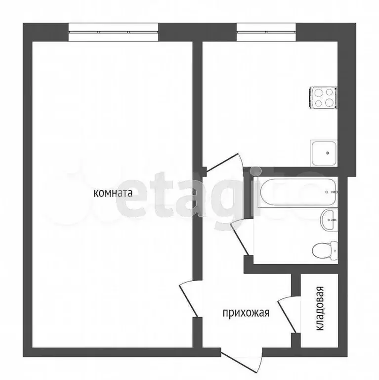 1-к. квартира, 30 м, 5/9 эт. - Фото 0