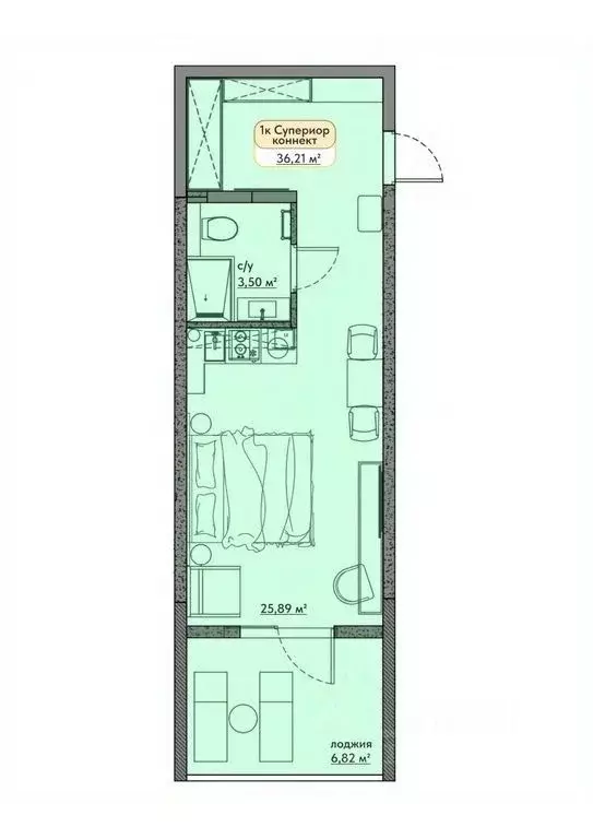 Студия Крым, Евпатория ул. Симферопольская, 1Ж (29.17 м) - Фото 0
