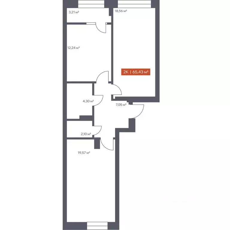 2-к кв. Томская область, Томск Красноармейская ул., 144 (65.43 м) - Фото 0