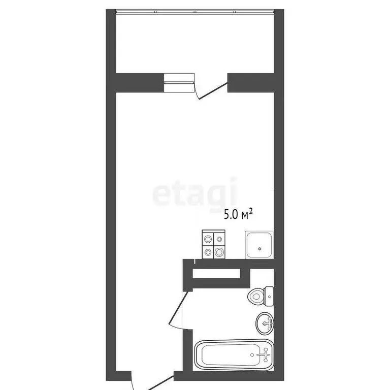 Квартира-студия: Тюмень, Интернациональная улица, 203к2 (15.9 м) - Фото 1