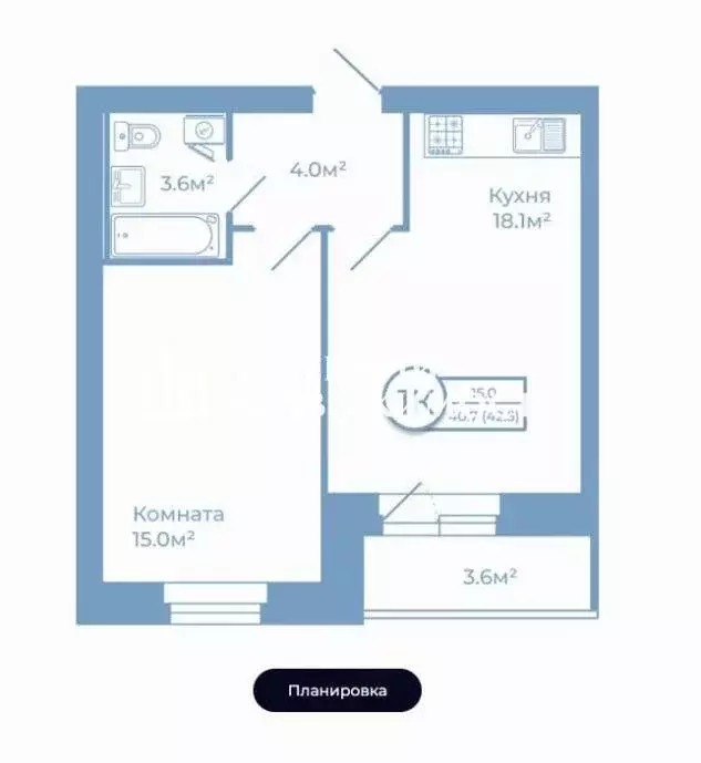 1-комнатная квартира: Ярославский муниципальный округ, деревня ... - Фото 2