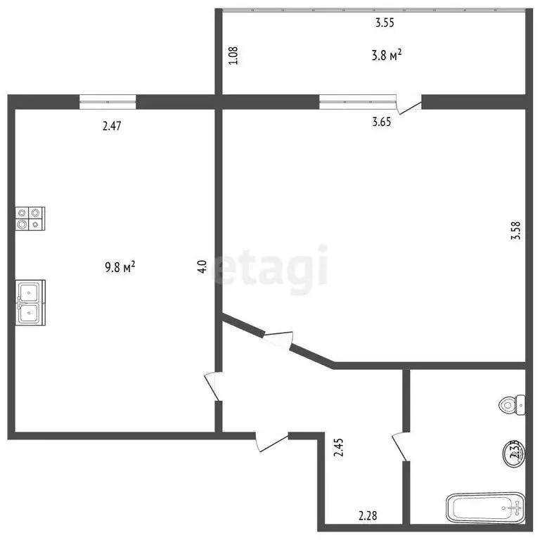 1-комнатная квартира: посёлок Кувшиново, Майская улица, 3Б (30 м) - Фото 1