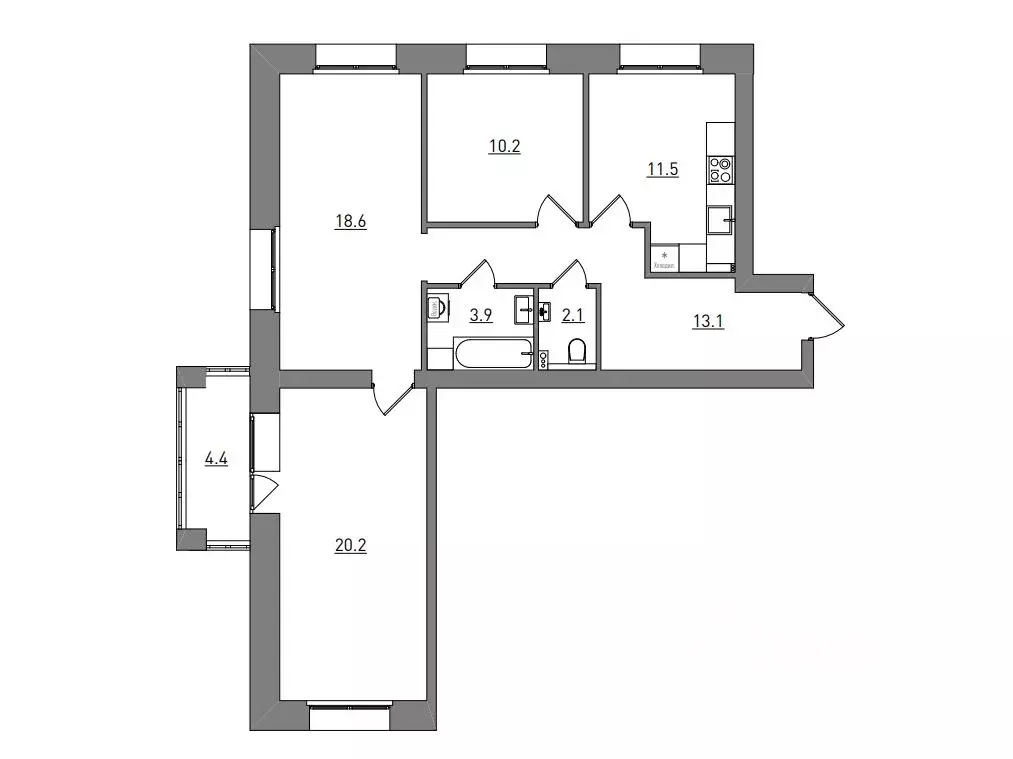 3-к кв. Кировская область, Киров городской округ, пос. Чистые Пруды ... - Фото 2