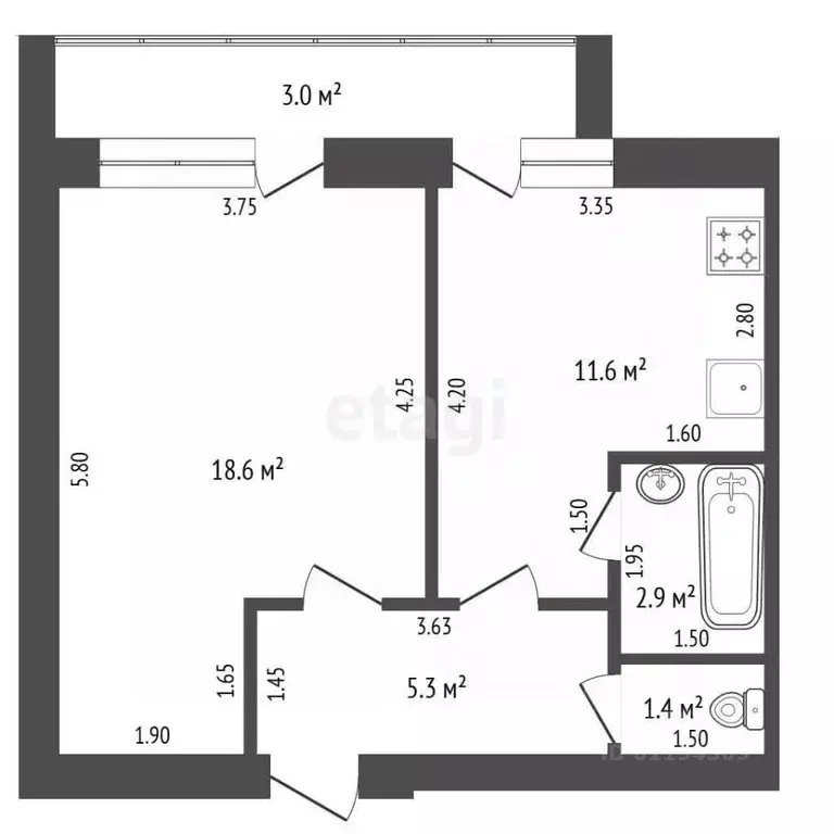1-к кв. Мордовия, Саранск городской округ, Луховка рп ул. Заводская, 6 ... - Фото 2