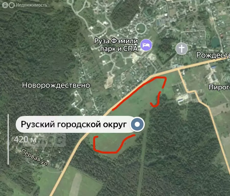 Участок в Рузский городской округ, деревня Новорождествено (6.83 м) - Фото 1