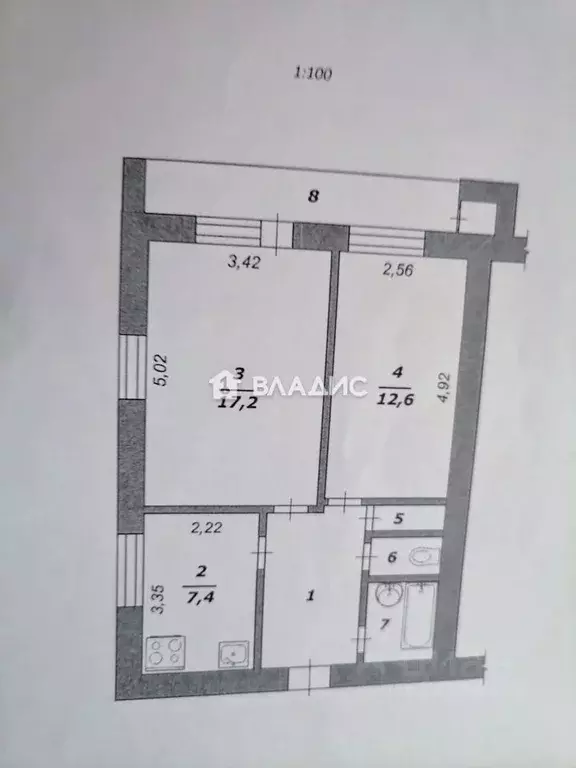 2-к кв. Белгородская область, Белгород ул. 5 Августа, 36к2 (49.3 м) - Фото 1