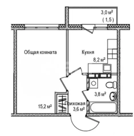 1-комнатная квартира: Юрга, проспект Победы, 24Ак1 (31 м) - Фото 1