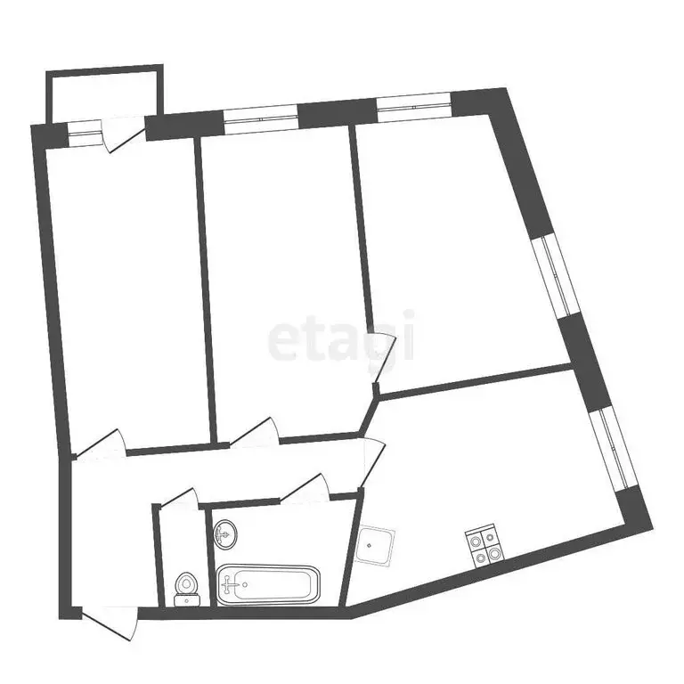 3-комнатная квартира: Обнинск, проспект Ленина, 6/4 (69.8 м) - Фото 0